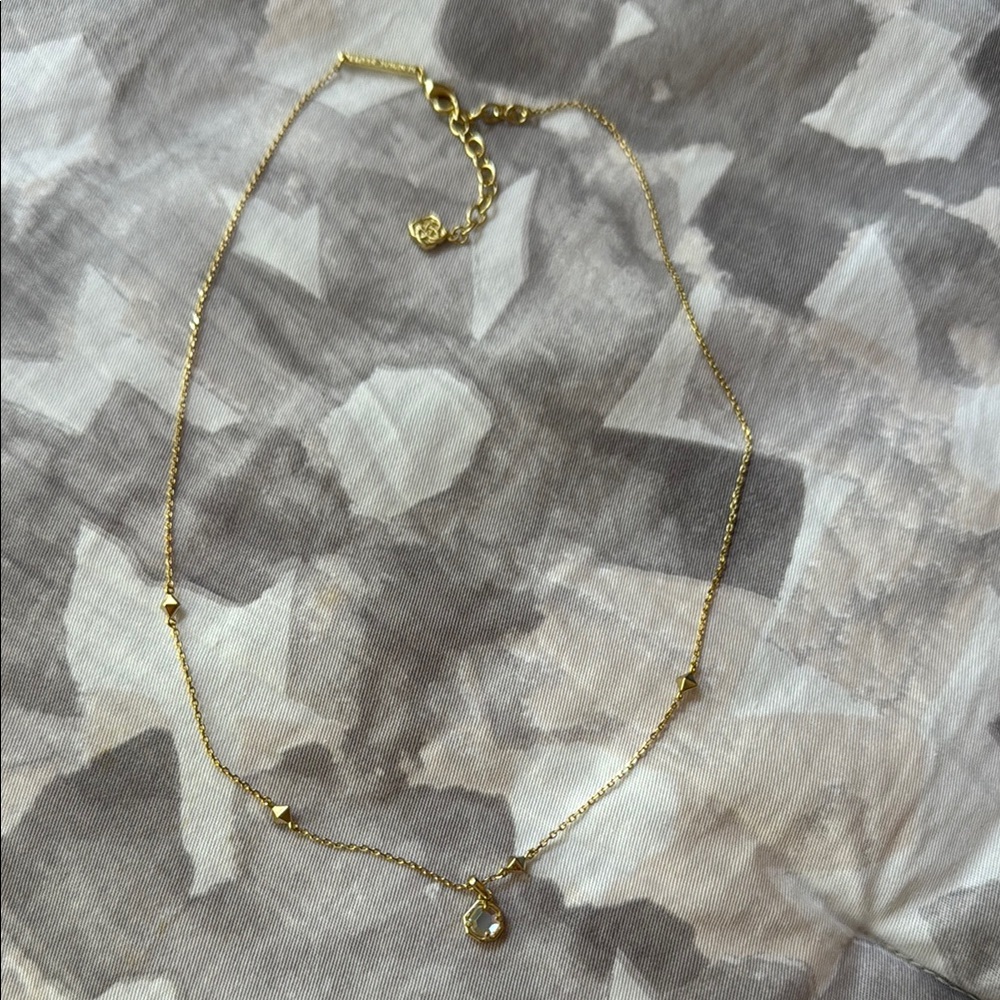Kendra Scott Gold Necklace, iridescent stone